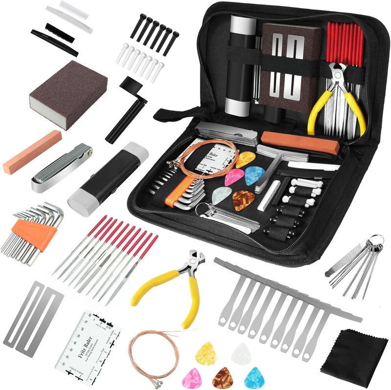 TIMDAM 79Pcs Guitar Maintenance Kit - Complete Setup & Repair Tools for Guitar, Ukulele, Bass, Mandolin, Banjo - Ideal Gifts for Musicians - Image 1